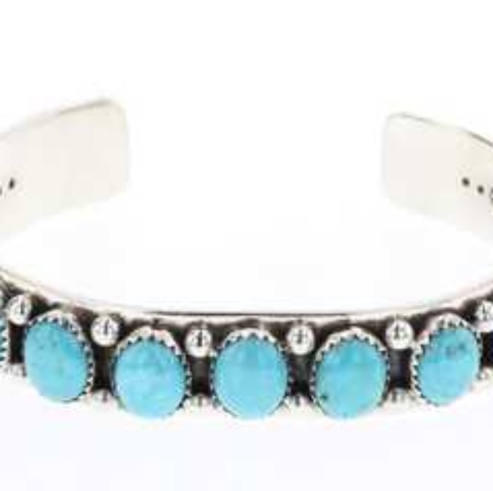 Navajo Garrison Boyd Turquoise Row Bracelet